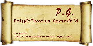 Polyákovits Gertrúd névjegykártya